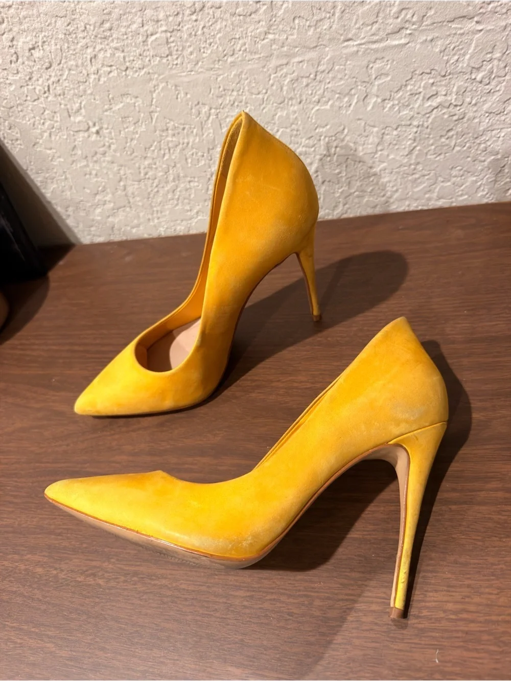 Aldo Mustard Yellow Pointed-Toe High Heels 8.5 womens heels